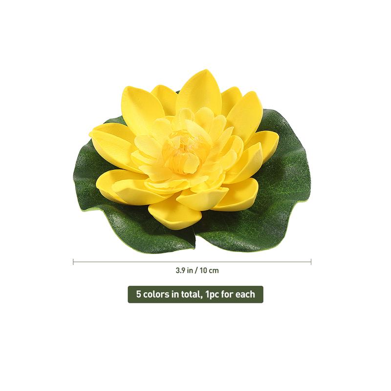 5 stk kunstige flydende åkander eva lotus blomsterdam dekoration 10cm rød gul blå pink lys pink pool simulation lotus
