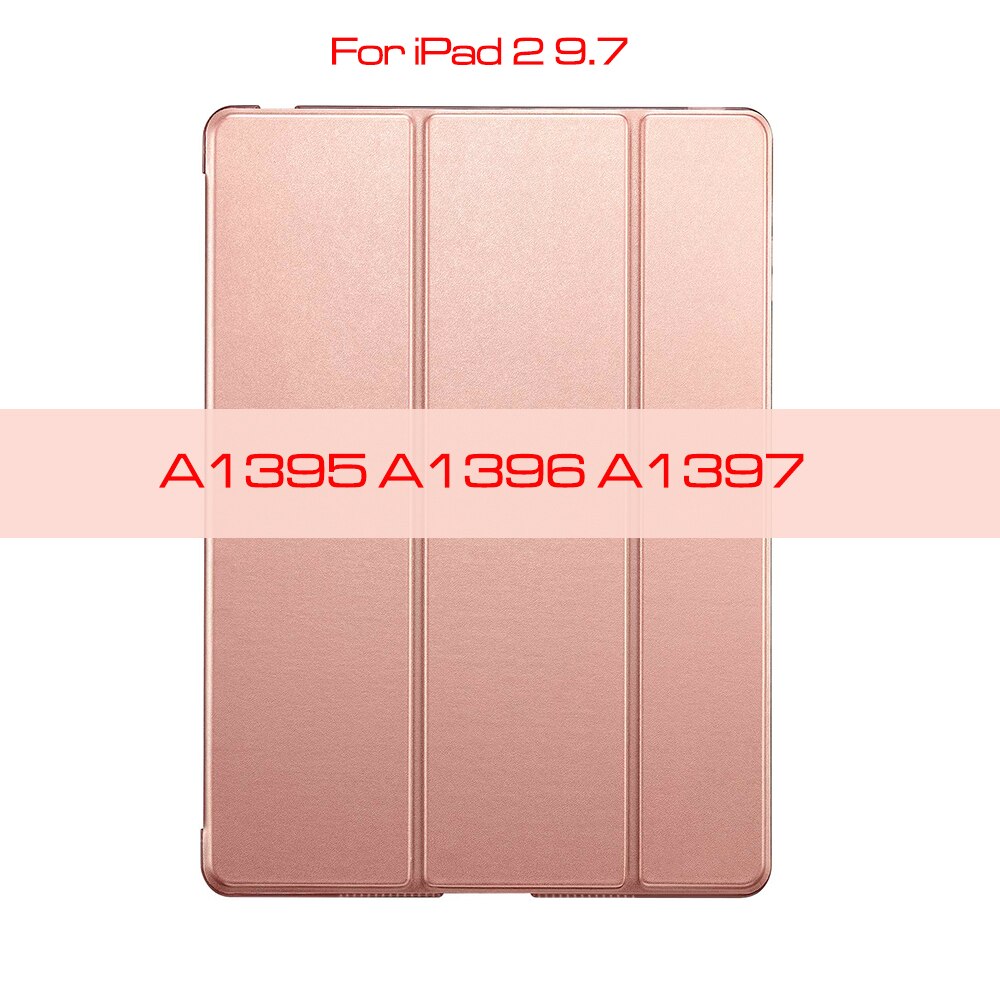 QIJUN etui na iPad 2 3 4 9.7 cala Fundas na ipad 2 ipad 3 ipad 4 A1395 A1416 A1460 PC powrót PU skóra inteligentna okładka Auto sen: Rose gold-iPad 2