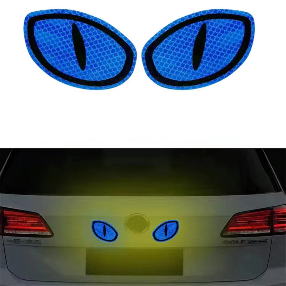 Auto Reflektor Aufkleber Nacht Fahren Sicherheit Aufkleber Für Auto Lkw Motorrad Anhänger Katze Auge Reflektierende Sicherheit Warnband: Schwarz