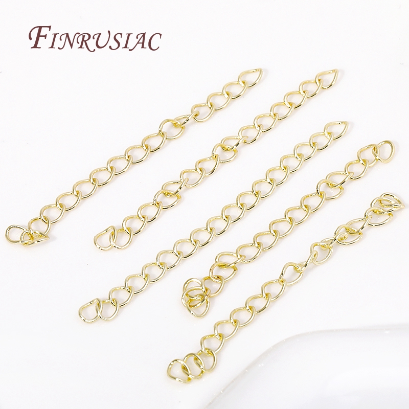 5CM Brass Extension Chain 18K Gold Plated Bulk Bracelet Tail Chain Connector DIY Chains Accessories Supplies For Jewelry