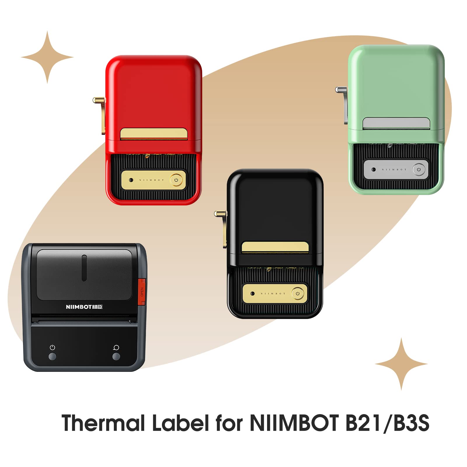 30-50mm Niimbot B21 B1 B3S imprimante étiquette papier rouleau blanc autocollant impression papiers rouleaux anti-déchirure eau résistant à l'huile adhésif