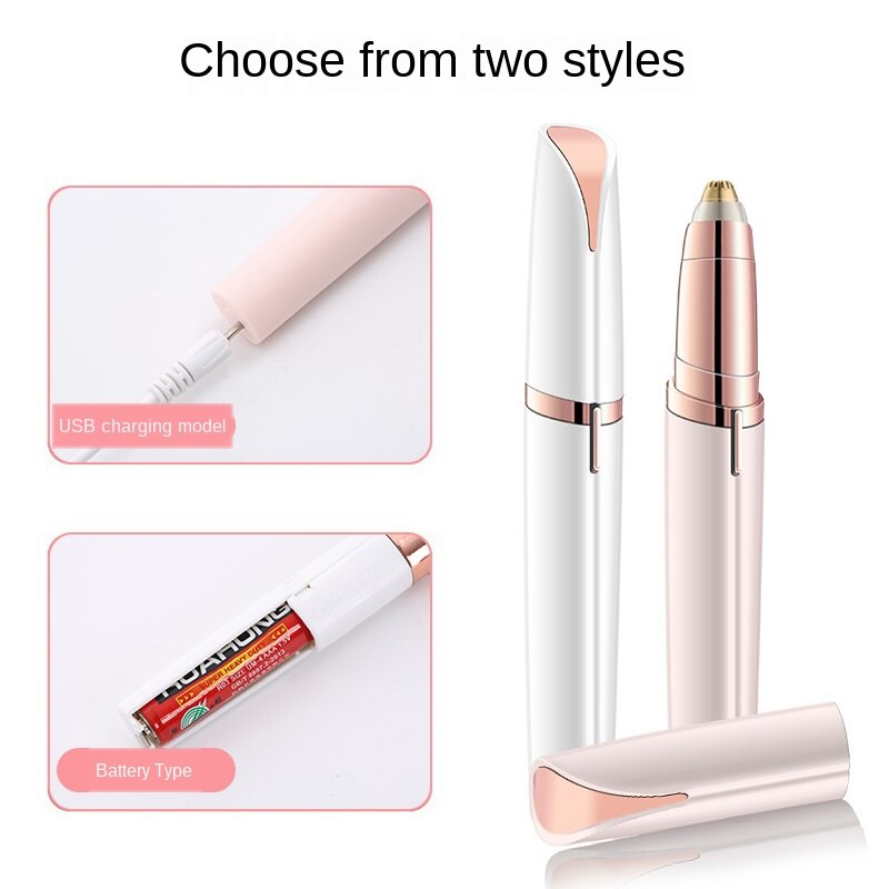 Crayon épilateur électrique indolore rasoir de sourcils, rasoir multifonctionnel pour le visage