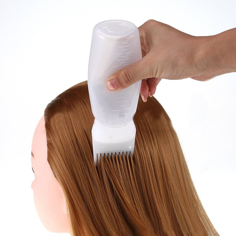 Bouteille de teinture pour cheveux avec applicateur peigne pour Salon soins de coiffure bouteille vide coloration cheveux graduée teinture outil W9U2: Default Title