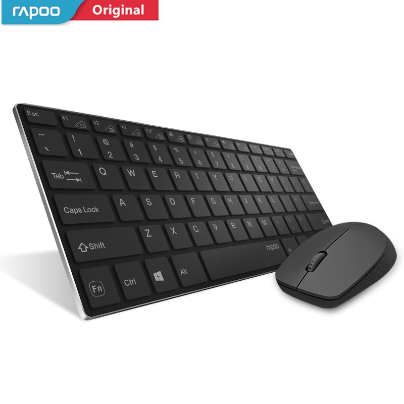 Rapoo Multi-mode Draadloze Toetsenbord Schakelen Tussen Bluetooth &amp; 2.4G Sluit 3 Apparaten Stille Toetsenbord Optische Muis Set voor Tablet