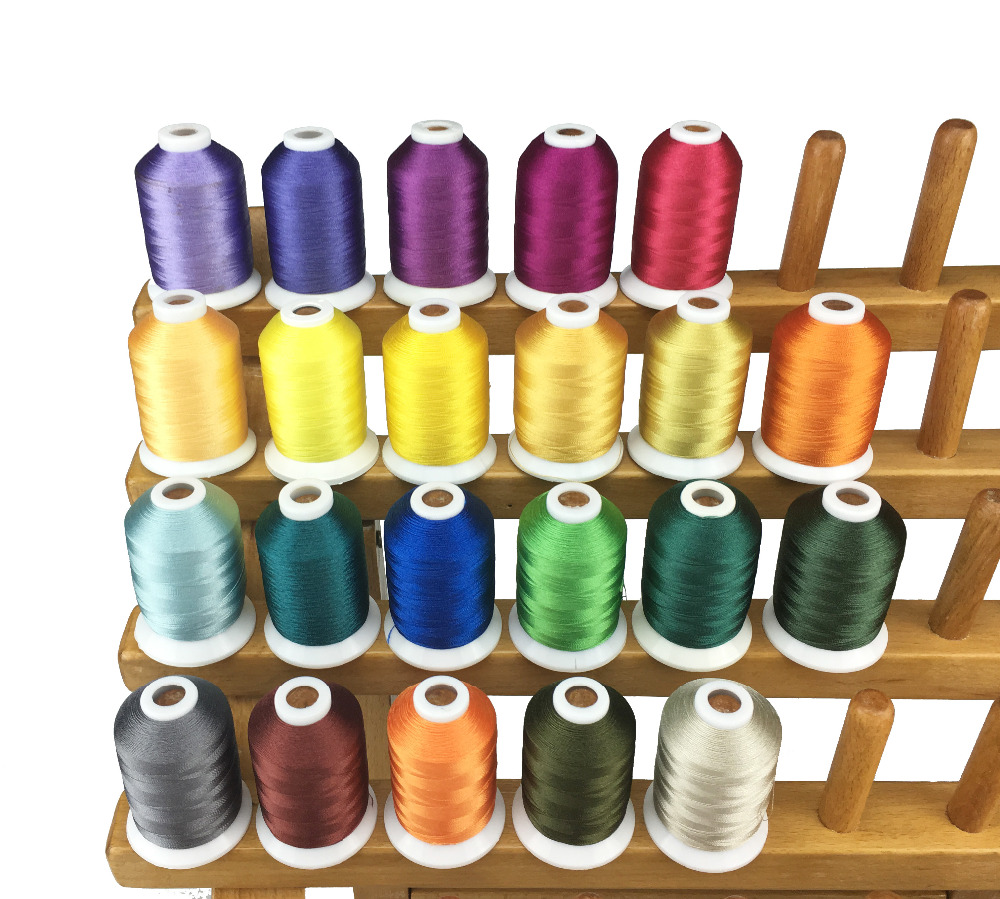 Polyester Embroidery Machine Spools Thread 22 Brother Colors 1,100 Yards Each