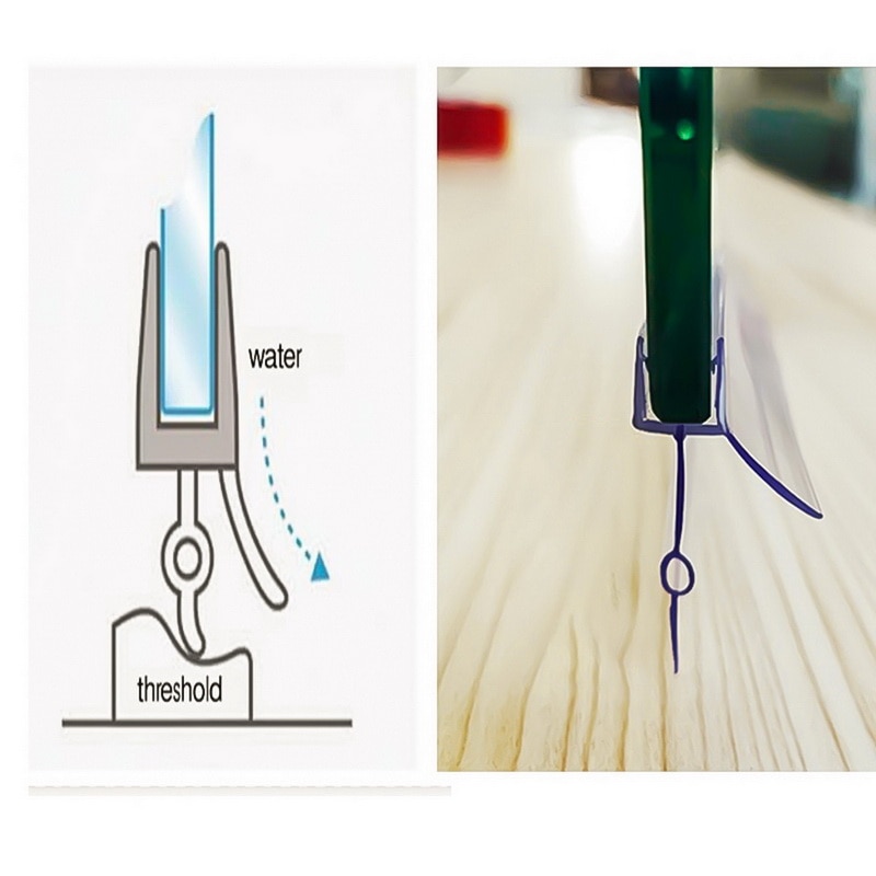 2pcs 14-23mm 70cm Glass Door Sealing Tape Strips Silicone Rubber Window Glass Seal Strip Bath Screen Door Weatherstrip
