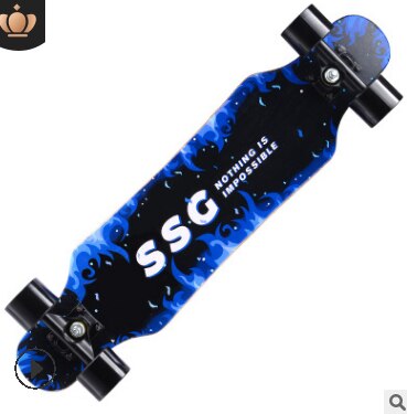 80Cm Vier-Wiel Tiener Skateboard-Dubbele Kick Skateboards Voor Volwassenen 7 Layer Canadese Maple Hout Trucs Skateboard: 1