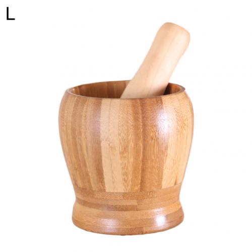 Household Garlic Pounding Pot Multifunctional Wooden Pounding Medicine Pot Manually Grinding Chinese Medicine Pot Kitchen Tool: L