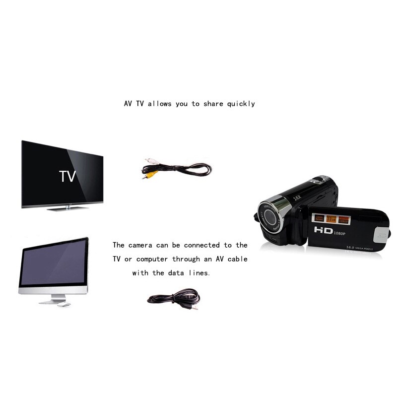 1080P HD 16 Millionen Pixel DV Camcorder 2,7 Zoll Bildschirm 16X Nacht Schießen Zoomen Digital Video Kamera