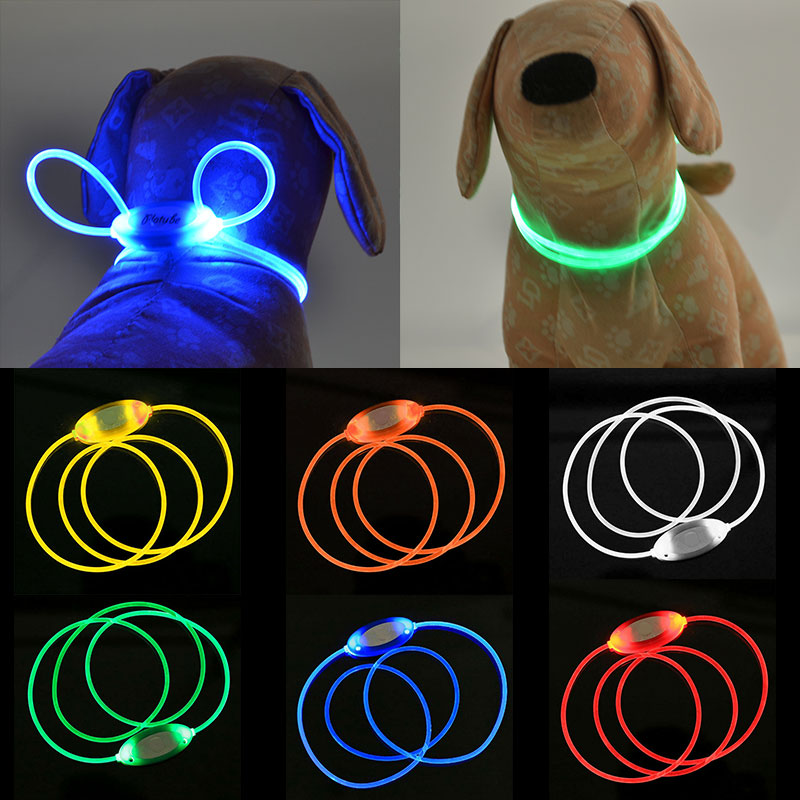 Collar luminoso LED, DIY se puede cortar y collar de perro ajustable corbata de perro suficiente colgante collar de perro led cinturon coche perro