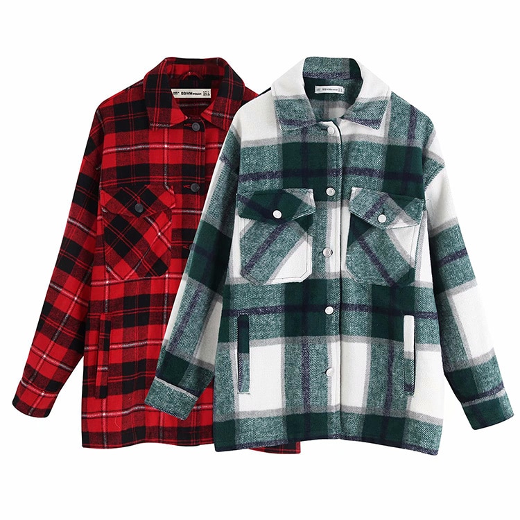 Abrigos y chaquetas de invierno chaqueta a cuadros para mujer Chaquetas coreanas para señoras chaquetas de invierno de gran tamaño para mujer otoño