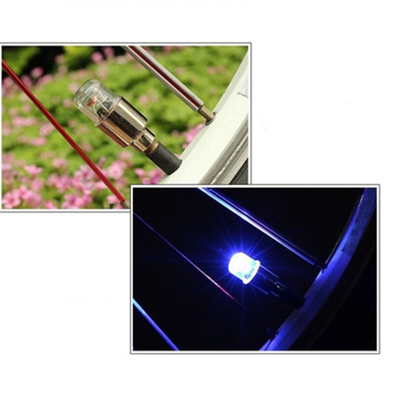 2 pièces LED voiture roue lumière vélo voiture roue pneu pneu Valve tige bouchon lumière lampe ampoule décoration Auto Durable résistant à la rouille