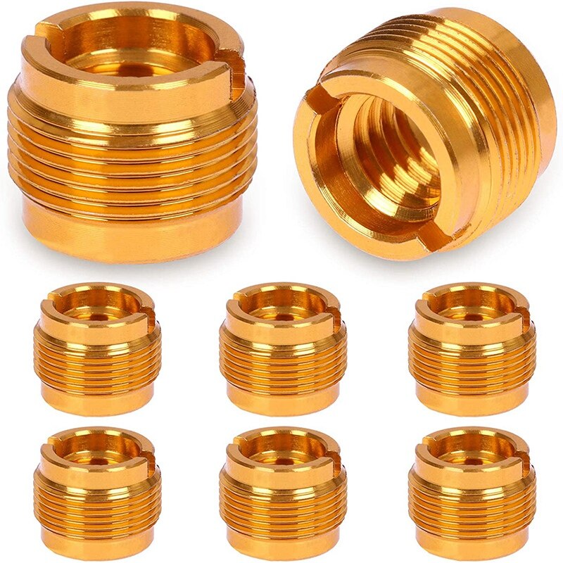 8 Pieces Mic Stand Adapter 5/8inch Male to 3/8inch Female Screw Adapter, Threaded Screw Adapter for Microphone Stand: Default Title