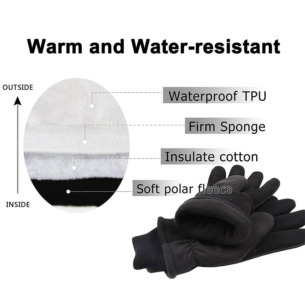 OZERO Deerskin leather Ski Skiing Gloves Winter Outdoor Sport Warm Windproof Warm Below Zero Cycling Gloves For Men Women 8008