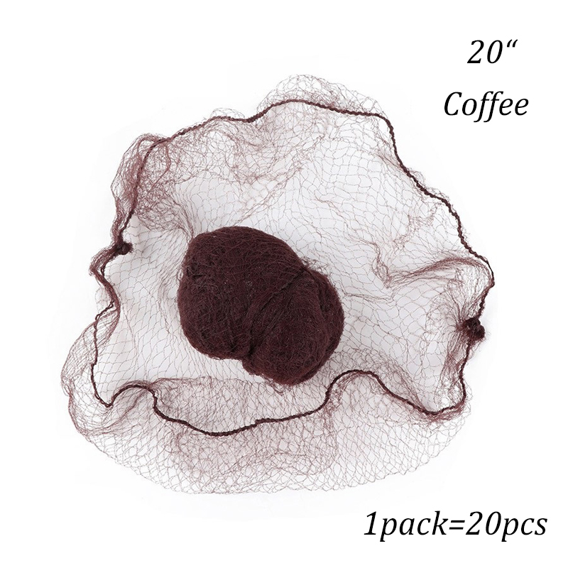 20 pz durevole nylon retina per capelli per panino strumento per lo messa in piega dei capelli nero beige marrone 5mm retina per capelli per parrucche rete per capelli messa in piega retine per capelli: Auburn