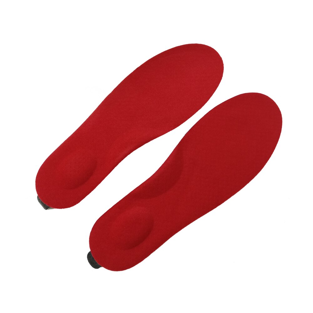 2000 mah unisex oppvarmede innleggssåler oppladbare batteri varme innleggssåler utendørs sport støtdemping kutte varme innleggssåler: Rød / Eur 35-40