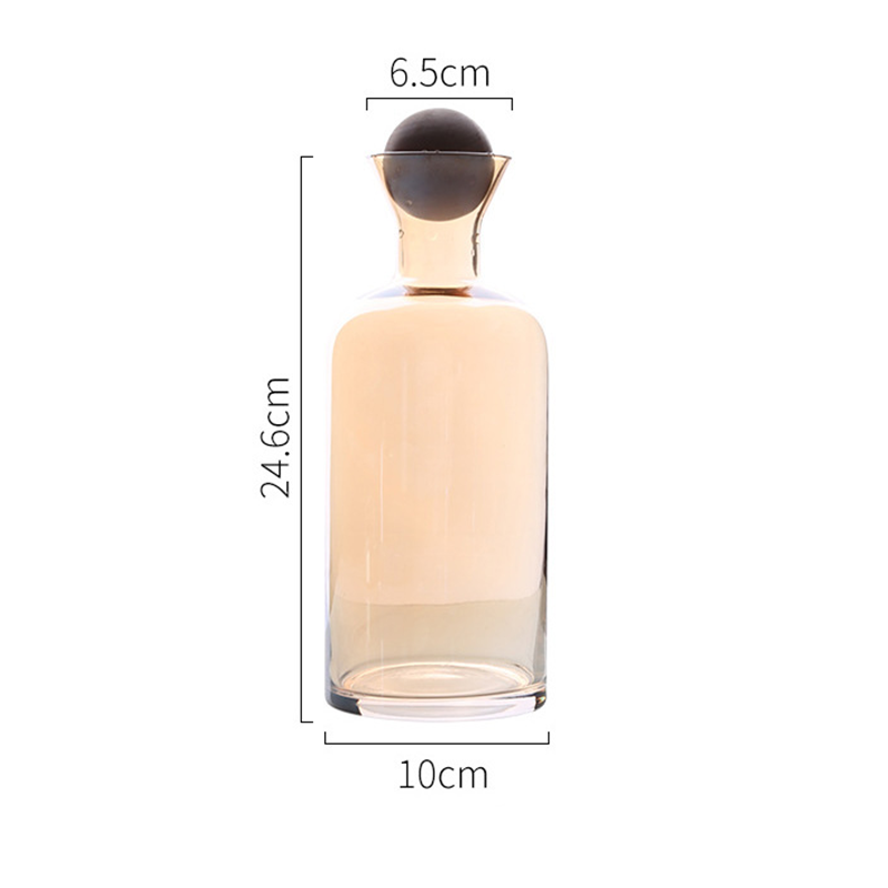 1200ML Amber Water Kettle Set and Cool Kettle Household Tea Kettle Cups Water Jug Crystal Glass Water Pitcher Glass Bottle: Amber 1.2L