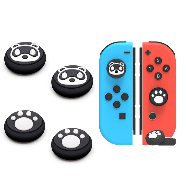 Animal Crossing Thumb Grip Stick Caps For Nintendo Switch/Lite Joystick Cover Cute Black Green Joycon Button Cases Accessories: YELLOW