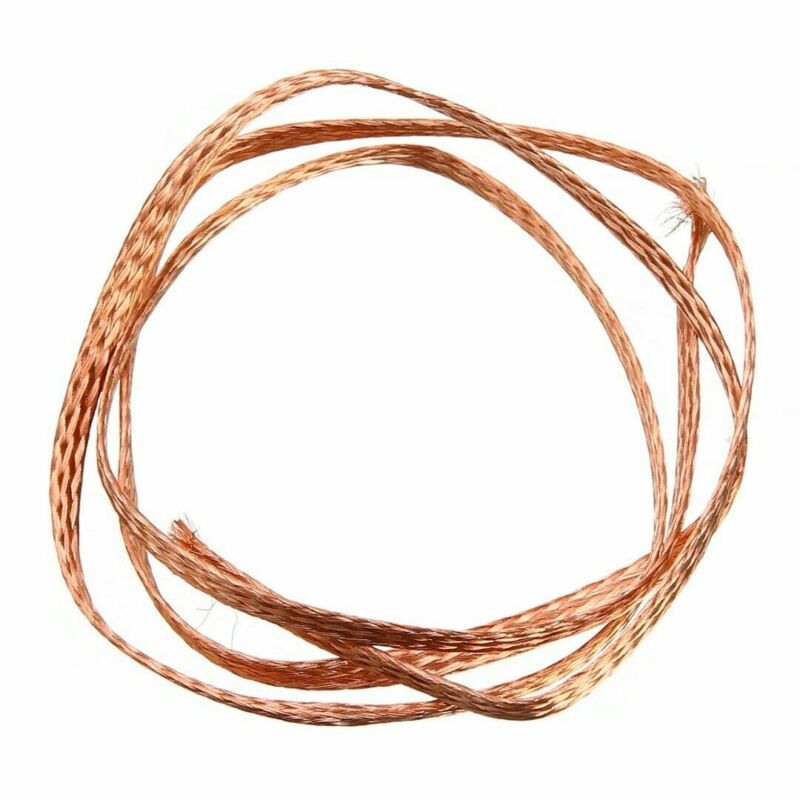 Tinned copper braided connection wire 1m 3.3ft 6mm flat pure copper cable