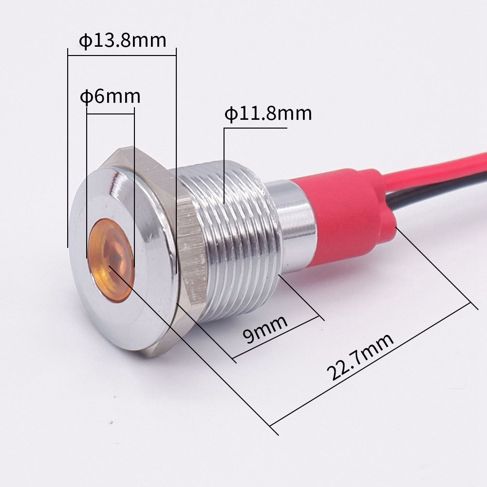 1PC 12mm Metal Signal Lights Lamp 12V LED Indicator Pilot Light Car Boat LED Warning Dashboard Instrument Pilot light 220V