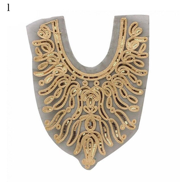 Kobiety dekolt haftowane szyi wykończenia koronki fałszywy kołnierz etniczne z pałąkiem na szyję Collarband szycia na łaty robić naszycia DIY Wykonany ręcznie wykończenia: 1