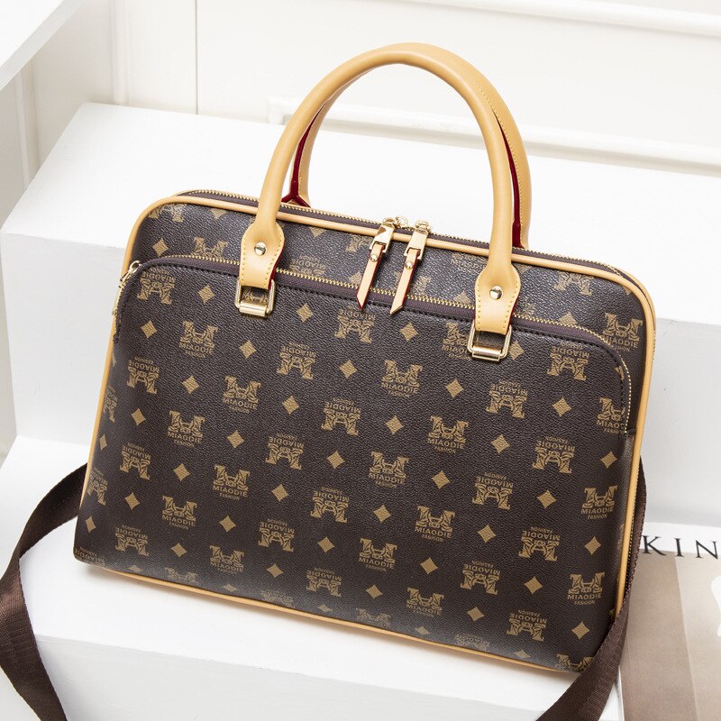 Liiketoiminta naisten salkku laukku nainen nahka kannettava tietokone käsilaukku työ toimisto hyvät crossbody laukut naisten käsilaukut tietokone 14 tuumaa: M