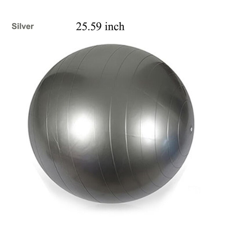 Sfera di Yoga di Sport di Fitness palle Equilibrio Pelota Pilates Esercizio Attrezzature Palestra Palla Nuovo Equilibrio Delle Donne Con Pompa 55 centimetri 65cm 75 centimetri: 25.59 inch-Silver