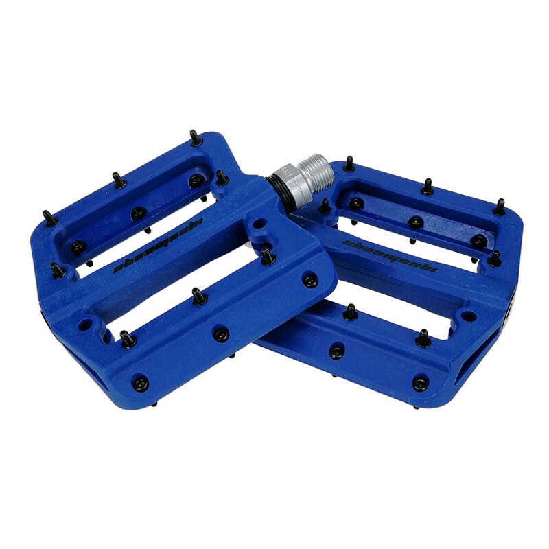 SMS vélo pédale vtt nylon fibre roulements pédales plat Y engrenage fixe ultra-léger 345g cyclisme 9/16 BMX VTT repose-pieds: blue