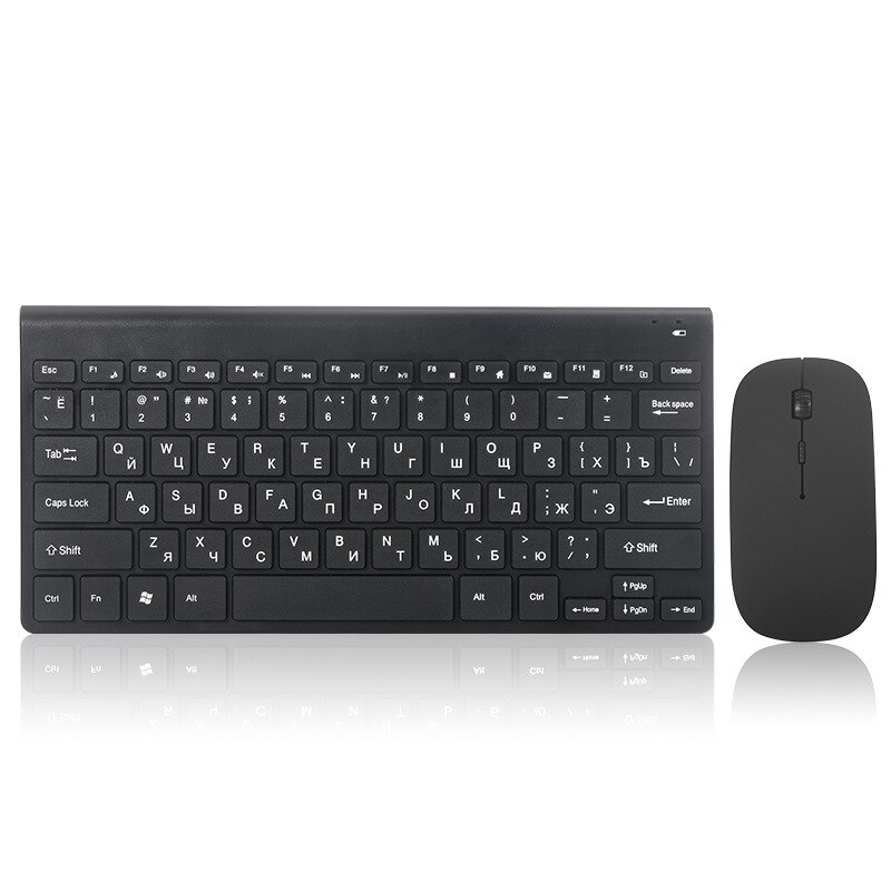 Bluetooth-compatible 2.4GHz Silent Bluetooth Wireless Keyboard and Mouse Combo Slim Keyboard Optical Mouse Set Russian Layout
