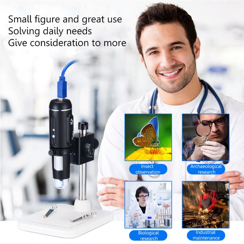 1000X USB3.0 Digital Microscope 5MP HD Camera Electronic Magnifier with Holder