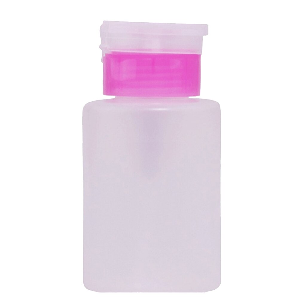 Portable 120ML/200ML Nail Polish Remover Alcohol Press Pumping Bottle Nail Art UV Gel Cleaner Empty Plastic Container Tool: 02(120ML)