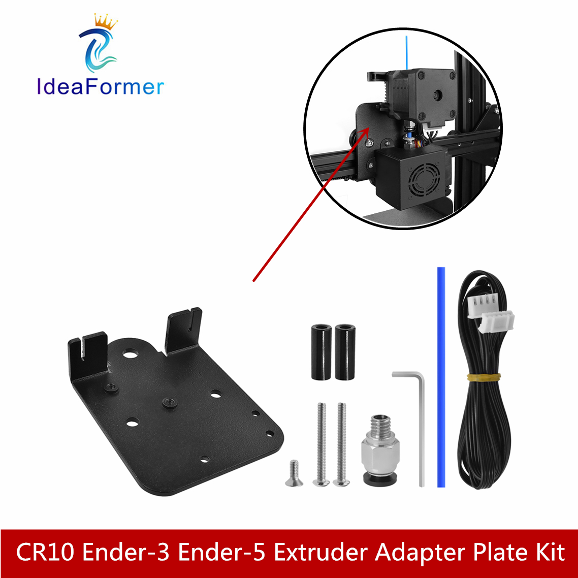 1 Set Ender 3 Aluminum Alloy Direct Drive Plate Extruder Adapter Plate Upgrade Kit For Creality CR10 Ender-3 Ender-5 Extruder.
