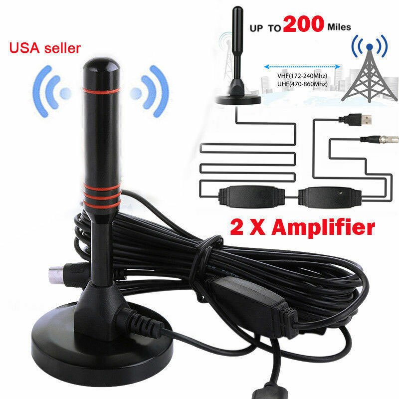 1PC Digital Antenna 200 Mile High-definition Digital TV Antenna Indoor Suction CUP Antenna Digital TV Signal Amplifier Booster