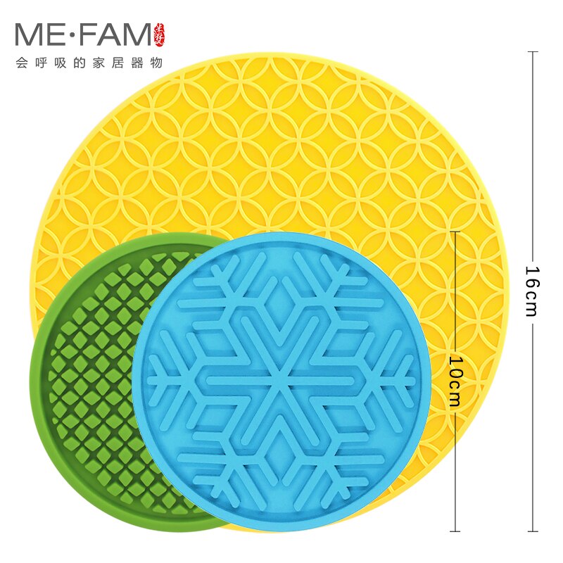 ME.FAM-tapis rond en Silicone flocons de neige en treillis, dessous de verre antidérapant isolant thermique, tapis de bol, décoration de bureau et cuisine