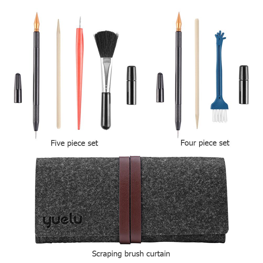 5Pcs Schilderij Tekening Scratch Arts Set Met Stok Schraper Pen Borstel Voor Scratch Sketch Art Papers Boards Gereedschap diy