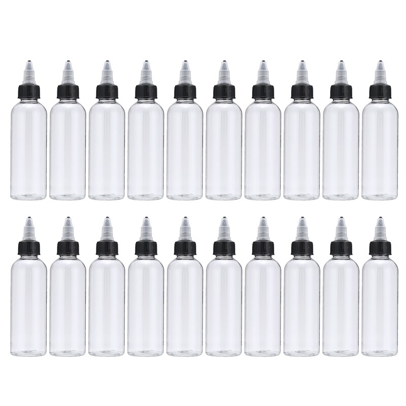 20 stk. 100ml tomme nålemundstykkebeholder plastklem lim flydende flaske twist top cap flasker køkken gadget
