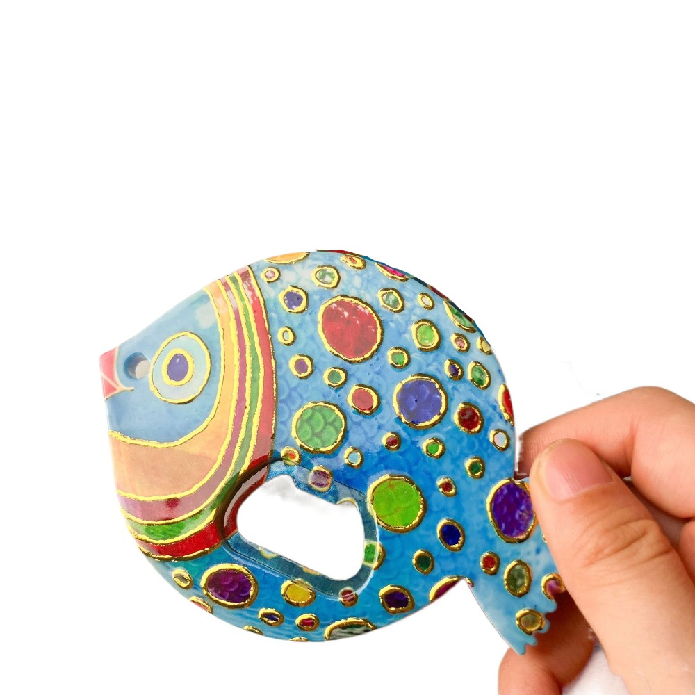 Wohnkultur Harz Fett Kopf Fisch Flasche Opener Kreative Tragbare Kühlschrank Aufkleber DIY Nette Kühlschrank Magnet Spind Schrank: Rot