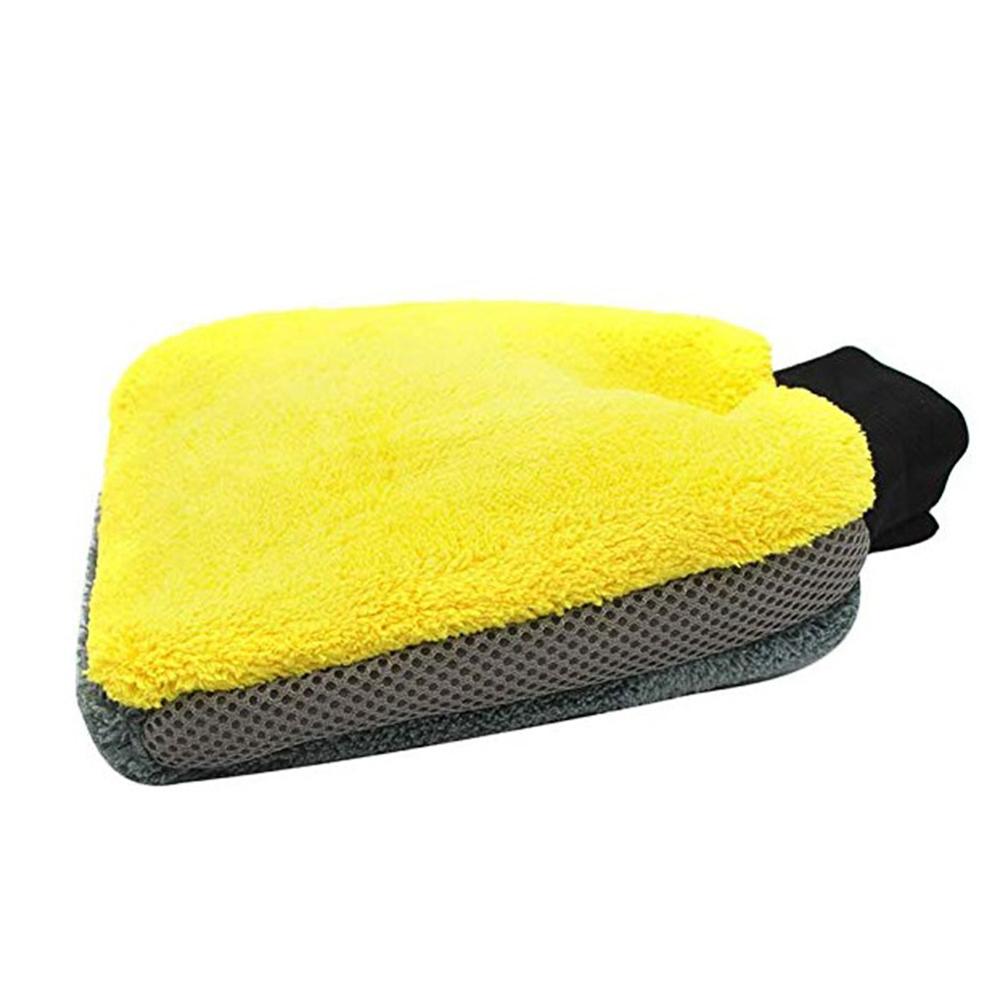 1pc mikrofiber bilvask motorsykkel rengjøringskluter klassisk vask til bil anti modnere rimelig nyttig gul grå: B