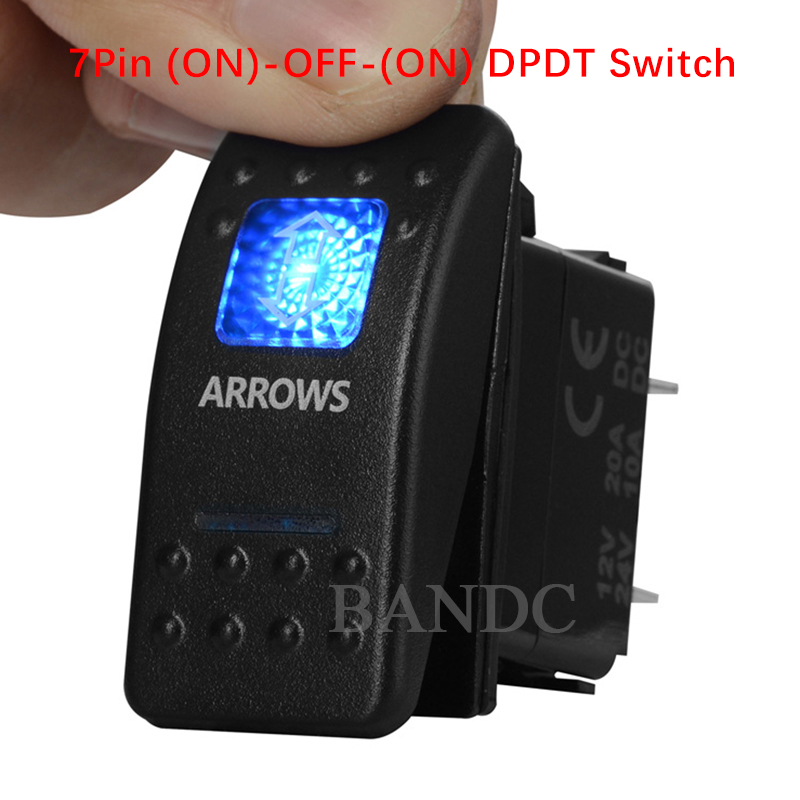 Barre lumineuse Led bleue 12V, interrupteur à bascule antibrouillard, 5 broches ON-OFF, 3 positions, interrupteur à bascule pour voiture, bateau, Yacht marin 12V/20Amp