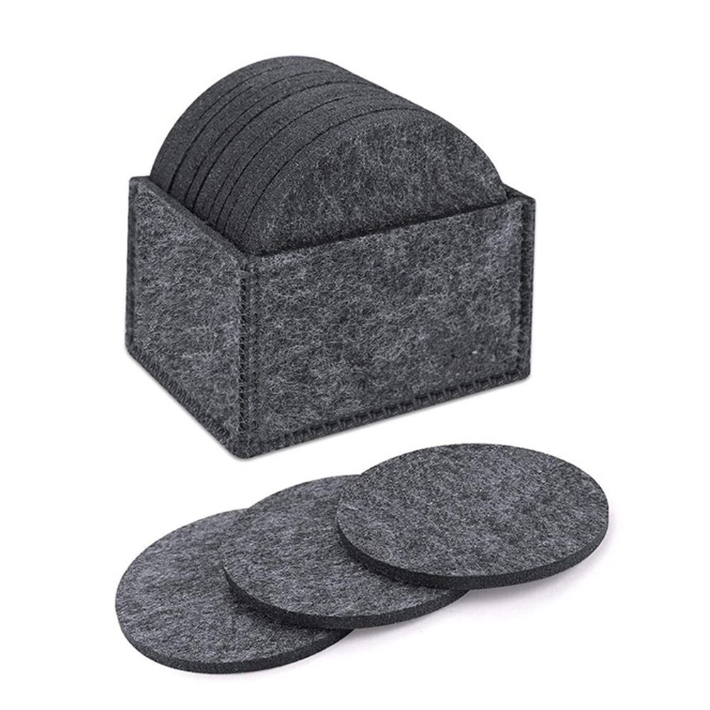 14pcs Round Felt Coasters Including Box Glass Coasters for Drinks Cups Bar Glass Health99