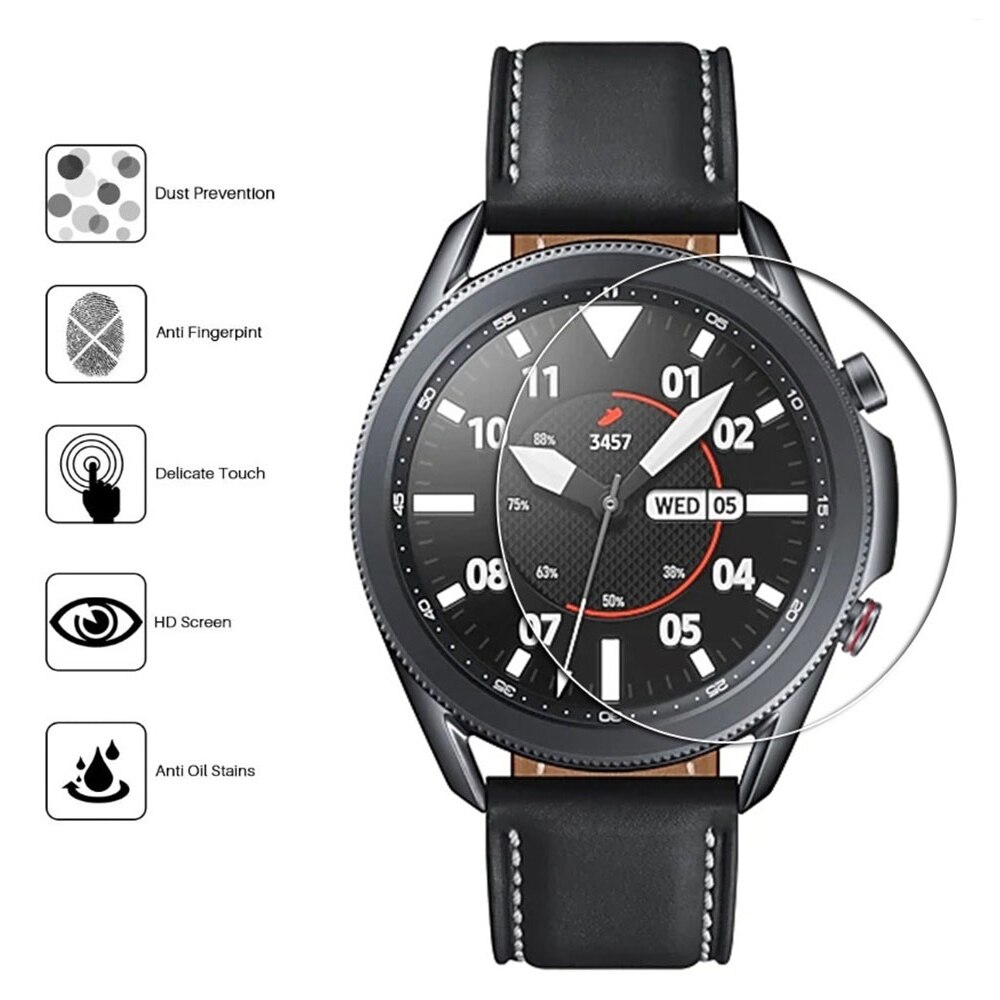 Protector de pantalla de vidrio templado de película transparente para Samsung Galaxy Watch 3, correa de reloj inteligente de 45mm y 41mm, accesorios de cubierta