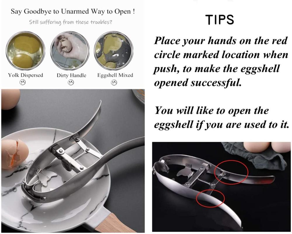 Egg Opener Eggshell Cracker Cutter, Stainless Steel Egg Separator Kitchen tool