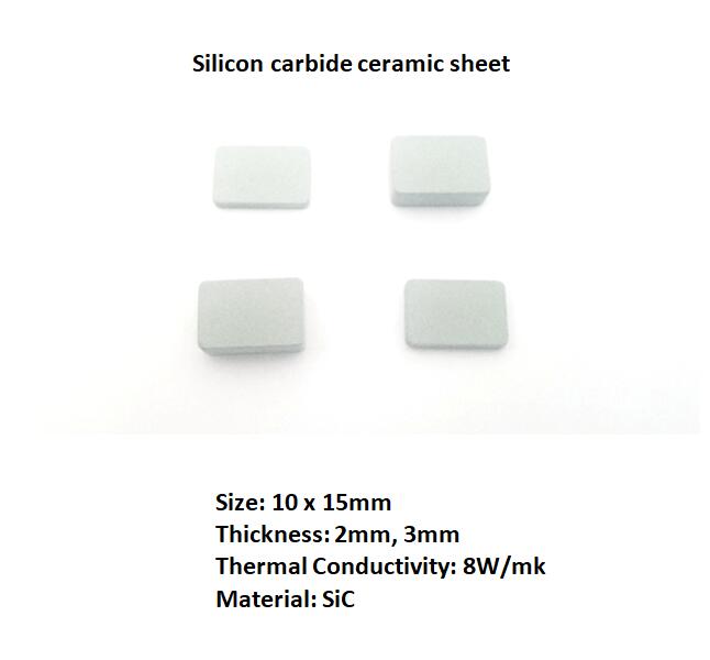 50pcs/lot Silicon Carbide Ceramic Sheet 10*15mm Microporous Silicon Carbide Heat Sink Adhesive