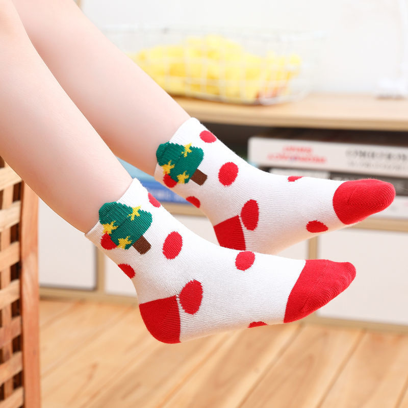 Calcetines gruesos de algodón para niños y niñas, medias cortas para mantener el calor, ideal para Navidad y Año , 5 pares