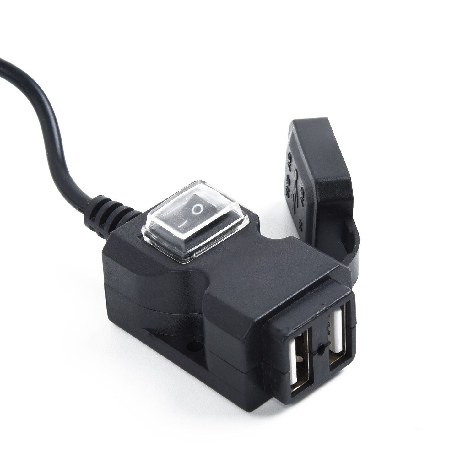 Motorcycle Charger Socket Handlebar w/Switch Waterproof 12V-24V 12-24V