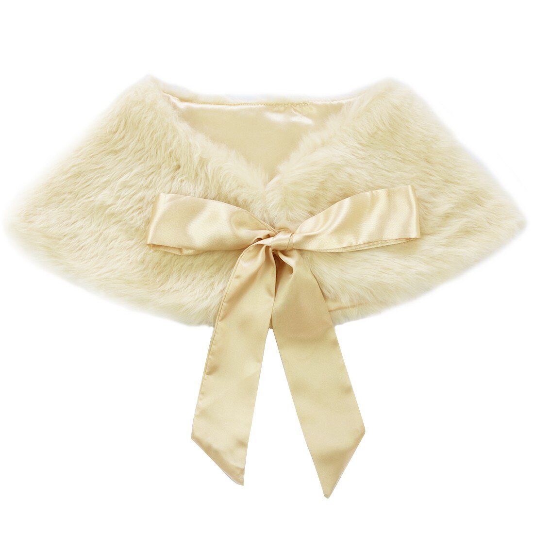 Autunno inverno bambini ragazze pelliccia sintetica Bolero coprispalle giacca bambini festa Flowe abiti da ragazza avvolgere scialle mantello mantello principessa: Champagne