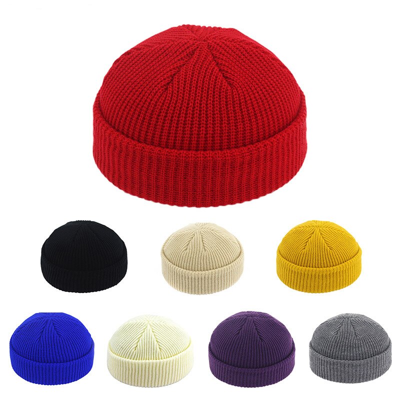 Bonnets chauds d'hiver unisexes pour femmes et hommes, style décontracté, style hip-hop, en laine tricotée, bonnet élastique