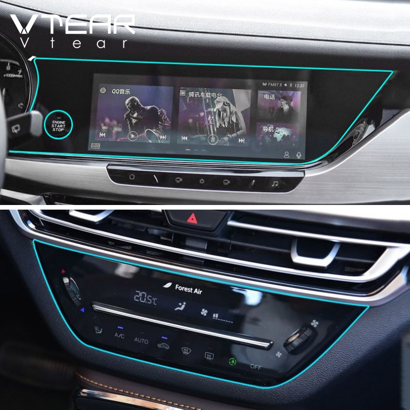 Vtear For Changan CS35 Plus GPS Navigation film sticker Car interior decoration dashboard trim air conditioning panel parts
