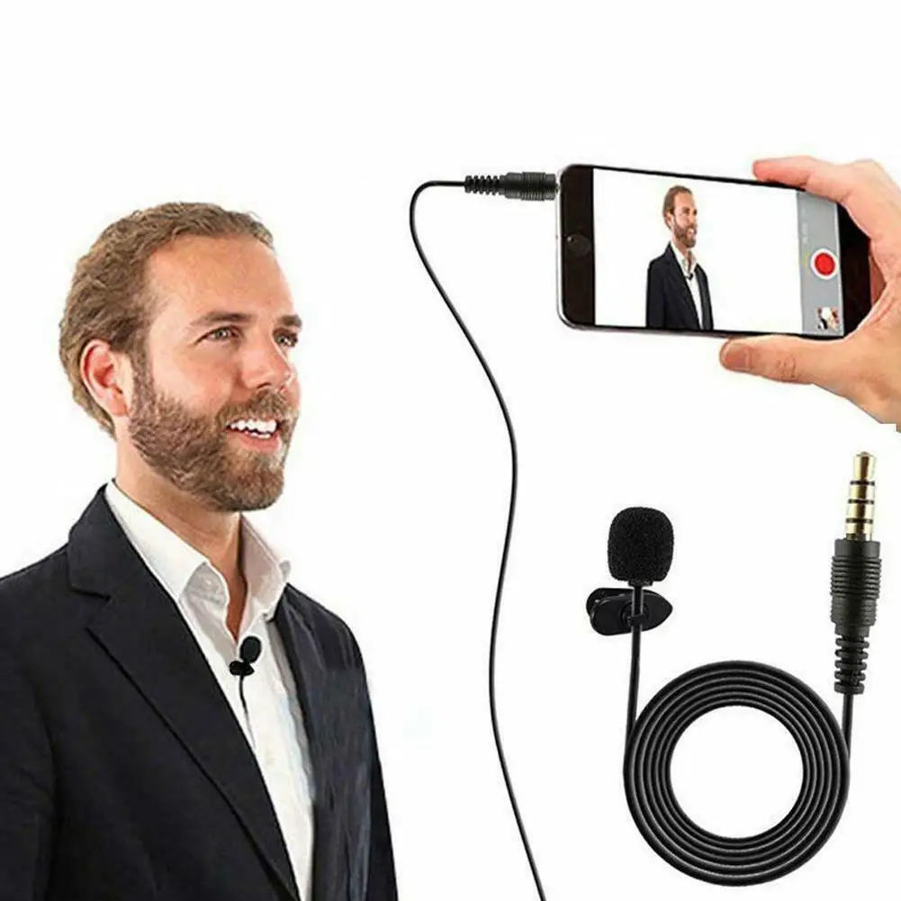 3.5mm Computer Microphones Mini Lavalier Mic Clip-on Lapel PC Microphone For Speaking Singing Speech USB Type C Microphones