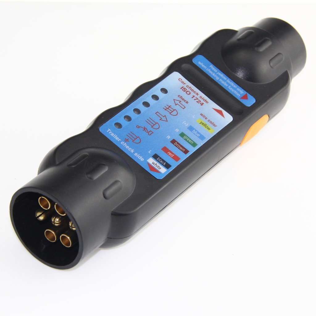 12V 7-Pin European Trailer Socket Durable Truck Trailer Plug Socket Tester Wiring Circuit Light Test Tool Car Circuit Testing